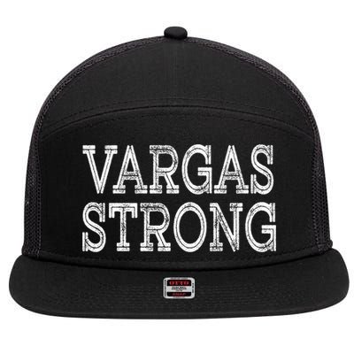 Vargas Strong Squad Family Reunion Last Name Team Custom Gift 7 Panel Mesh Trucker Snapback Hat