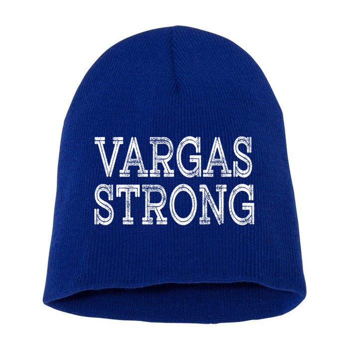 Vargas Strong Squad Family Reunion Last Name Team Custom Gift Short Acrylic Beanie