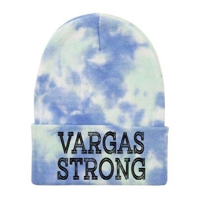 Vargas Strong Squad Family Reunion Last Name Team Custom Gift Tie Dye 12in Knit Beanie