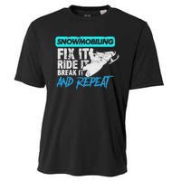 Vintage Snowmobile Snowmobiling Gear Fix It Ride It Cooling Performance Crew T-Shirt