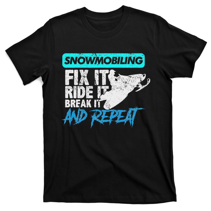 Vintage Snowmobile Snowmobiling Gear Fix It Ride It T-Shirt