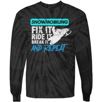 Vintage Snowmobile Snowmobiling Gear Fix It Ride It Tie-Dye Long Sleeve Shirt