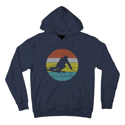 Vintage Ski Skiing Winter Sports Racing Skier Gift Hoodie