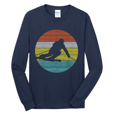 Vintage Ski Skiing Winter Sports Racing Skier Gift Tall Long Sleeve T-Shirt