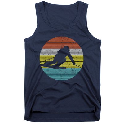 Vintage Ski Skiing Winter Sports Racing Skier Gift Tank Top