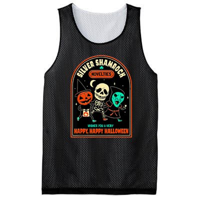 Vintage Silver Shamrock Novelties Happy Happy Halloween Mesh Reversible Basketball Jersey Tank