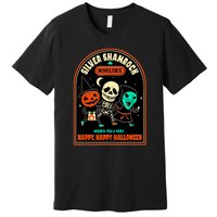 Vintage Silver Shamrock Novelties Happy Happy Halloween Premium T-Shirt