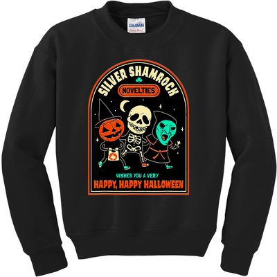 Vintage Silver Shamrock Novelties Happy Happy Halloween Kids Sweatshirt