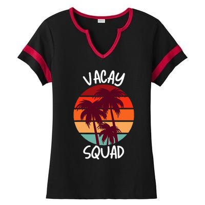 Vacay Squad Summer Vacation Family Friends Ladies Halftime Notch Neck Tee