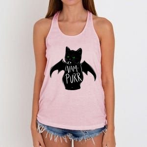 Vampurr Stay Spooky Cute Cat Funny Cat Black Funny Gift Women's Knotted Racerback Tank