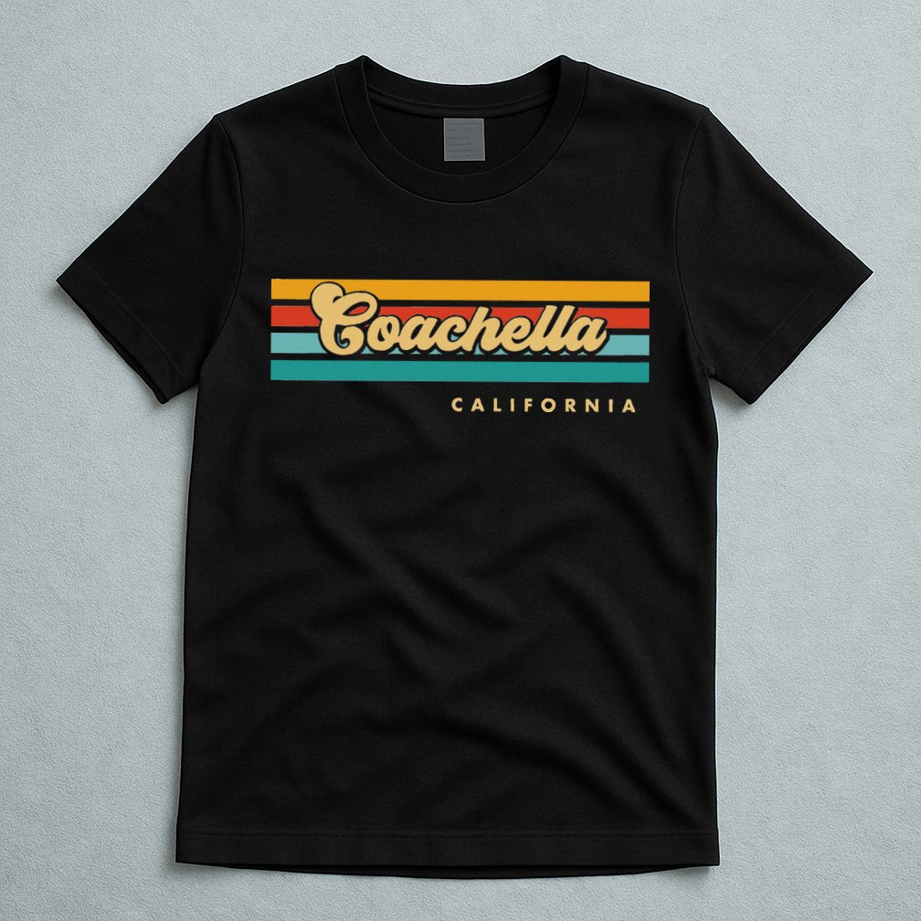 Vintage Sunset Stripes C.O.A.C.H.E.L.L.A California T-Shirt