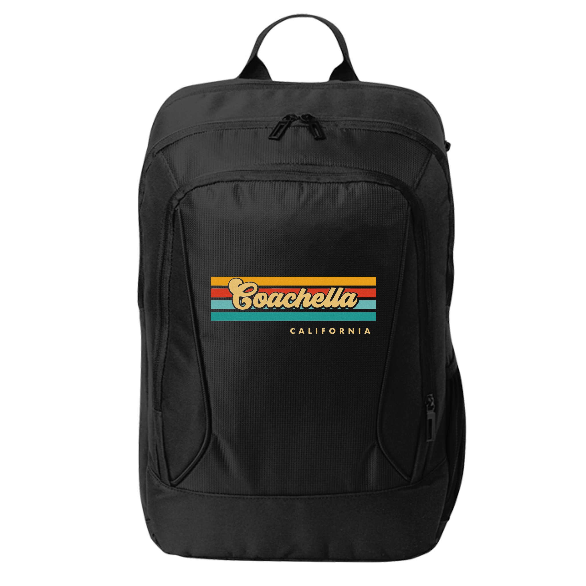 Vintage Sunset Stripes C.O.A.C.H.E.L.L.A California City Backpack