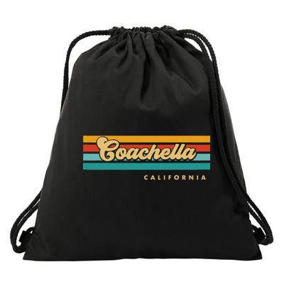 Vintage Sunset Stripes C.O.A.C.H.E.L.L.A California Drawstring Bag