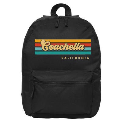 Vintage Sunset Stripes C.O.A.C.H.E.L.L.A California 16 in Basic Backpack
