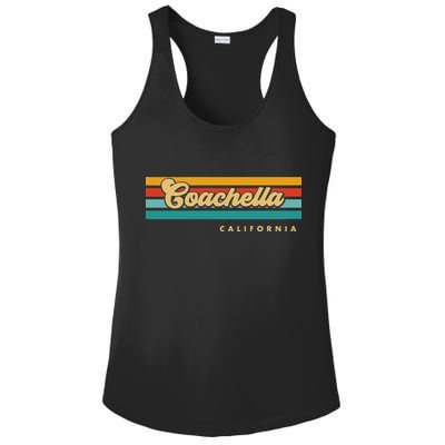 Vintage Sunset Stripes C.O.A.C.H.E.L.L.A California Ladies PosiCharge Competitor Racerback Tank