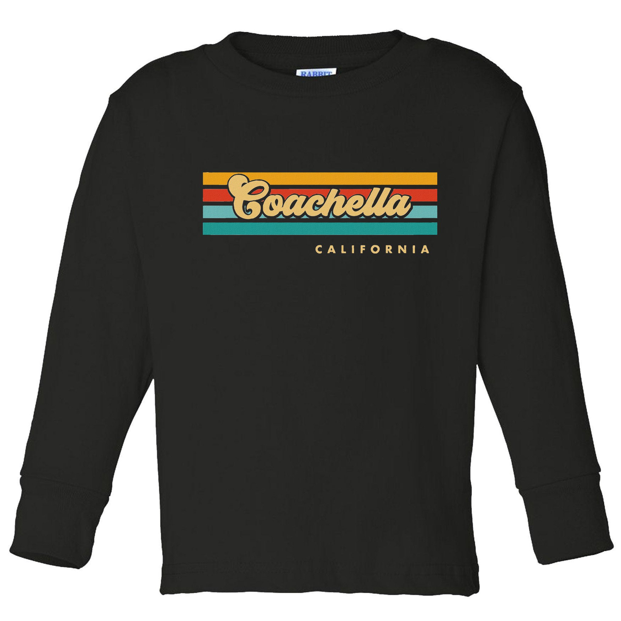Vintage Sunset Stripes C.O.A.C.H.E.L.L.A California Toddler Long Sleeve Shirt