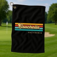 Vintage Sunset Stripes C.O.A.C.H.E.L.L.A California Golf Towel