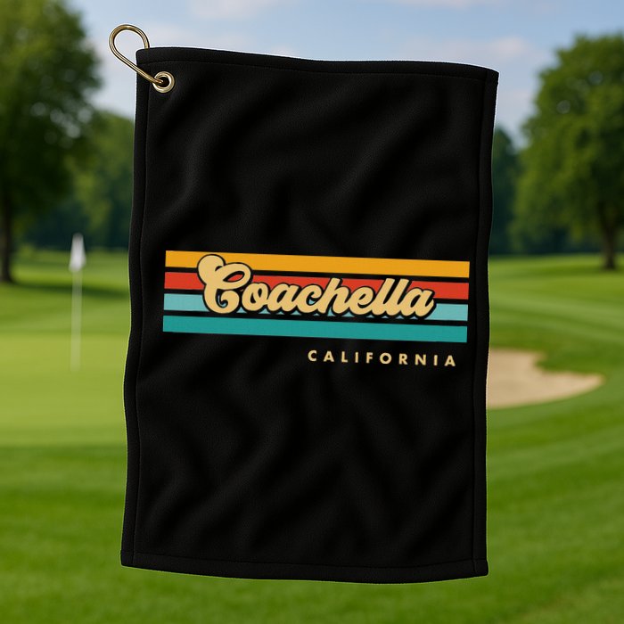 Vintage Sunset Stripes C.O.A.C.H.E.L.L.A California Golf Towel