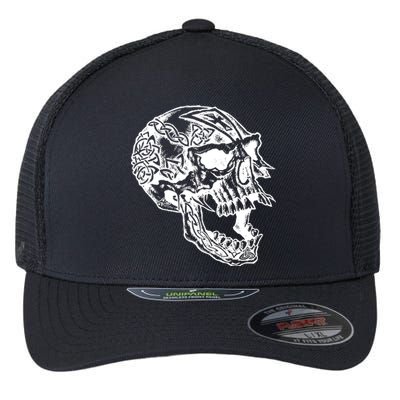 Viking Skull Symbols Flexfit Unipanel Trucker Cap