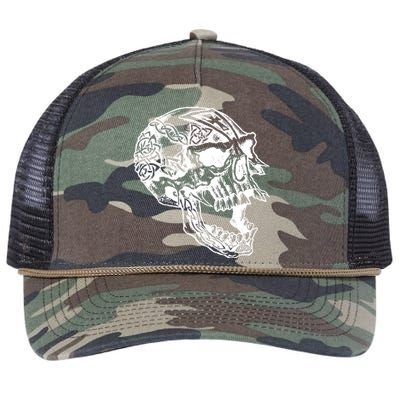 Viking Skull Symbols Retro Rope Trucker Hat Cap