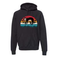 Vintage Sunset Sloths Premium Hoodie