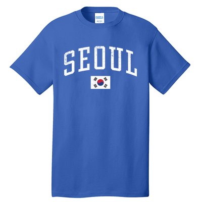 Vintage Seoul South Korea Country Flag Souvenir Vacation Cool Gift Tall T-Shirt