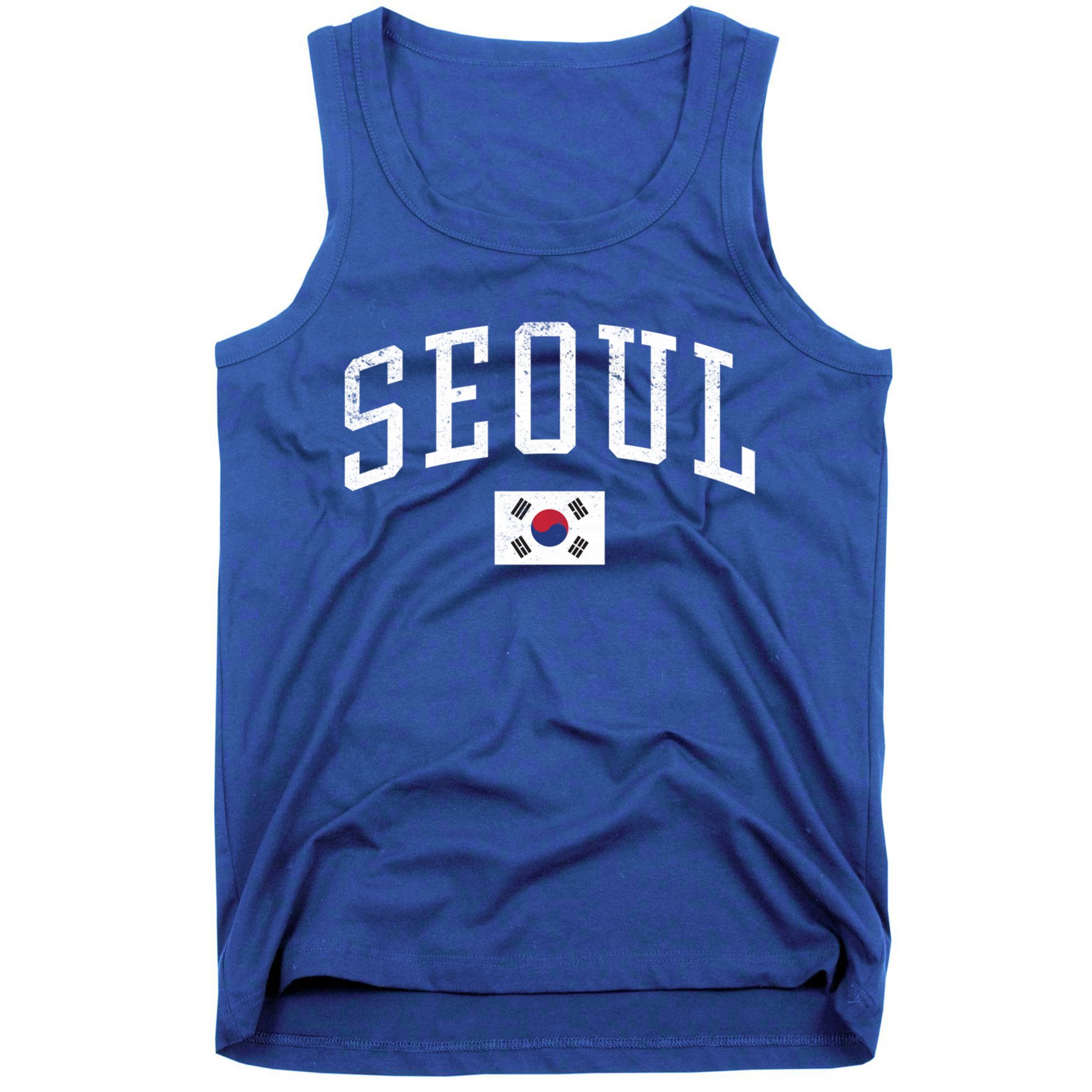 Vintage Seoul South Korea Country Flag Souvenir Vacation Cool Gift Tank Top