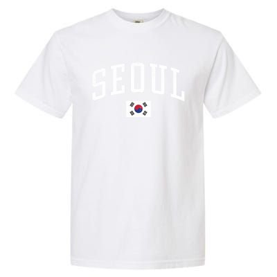 Vintage Seoul South Korea Country Flag Souvenir Vacation Cool Gift Garment-Dyed Heavyweight T-Shirt