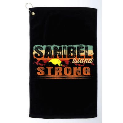 Vintage Sunset Sanibel Island FL Tee Sanibel Island Strong Platinum Collection Golf Towel