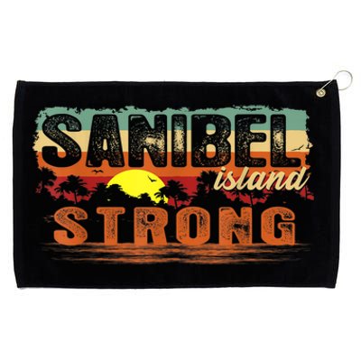 Vintage Sunset Sanibel Island FL Tee Sanibel Island Strong Grommeted Golf Towel