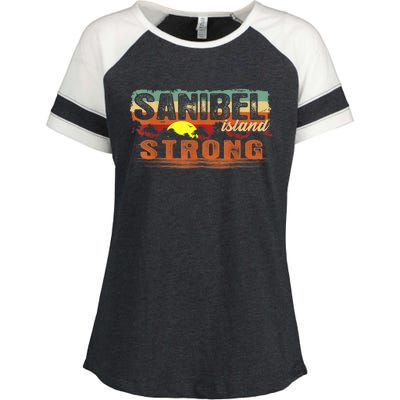 Vintage Sunset Sanibel Island FL Tee Sanibel Island Strong Enza Ladies Jersey Colorblock Tee