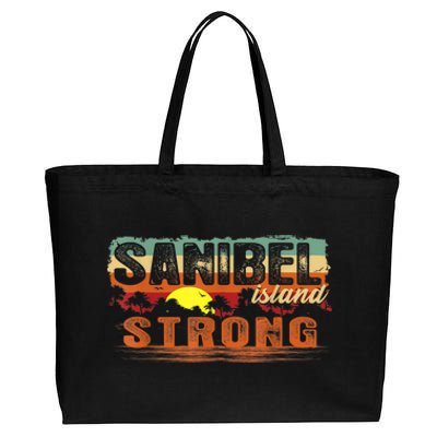 Vintage Sunset Sanibel Island FL Tee Sanibel Island Strong Cotton Canvas Jumbo Tote