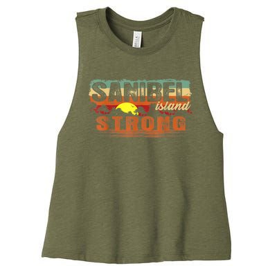 Vintage Sunset Sanibel Island FL Tee Sanibel Island Strong Women's Racerback Cropped Tank