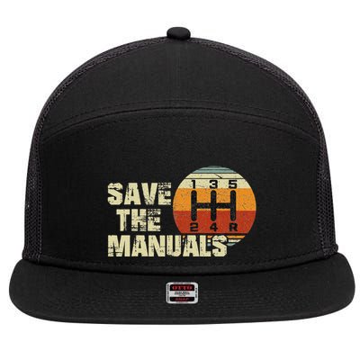 Vintage Save The Stick Manual Transmission 7 Panel Mesh Trucker Snapback Hat