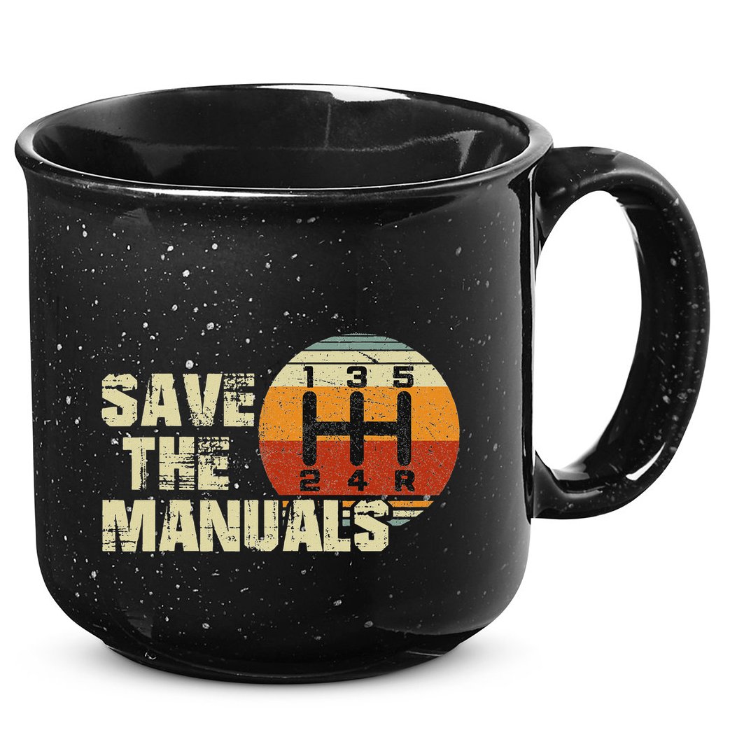 Vintage Save The Stick Manual Transmission 15oz Campfire Ceramic Mug