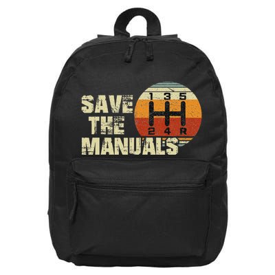 Vintage Save The Stick Manual Transmission 16 in Basic Backpack