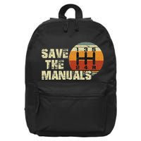 Vintage Save The Stick Manual Transmission 16 in Basic Backpack
