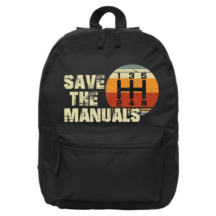 Vintage Save The Stick Manual Transmission 16 in Basic Backpack