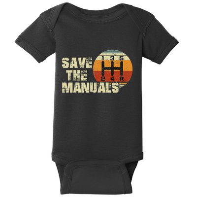 Vintage Save The Stick Manual Transmission Baby Bodysuit