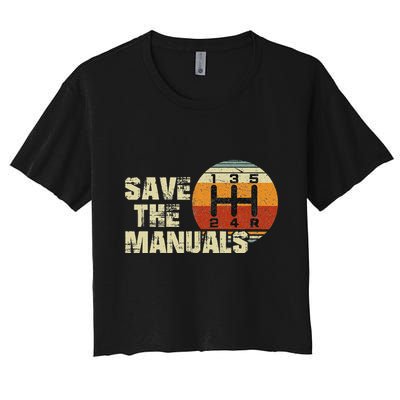 Vintage Save The Stick Manual Transmission Crop Top