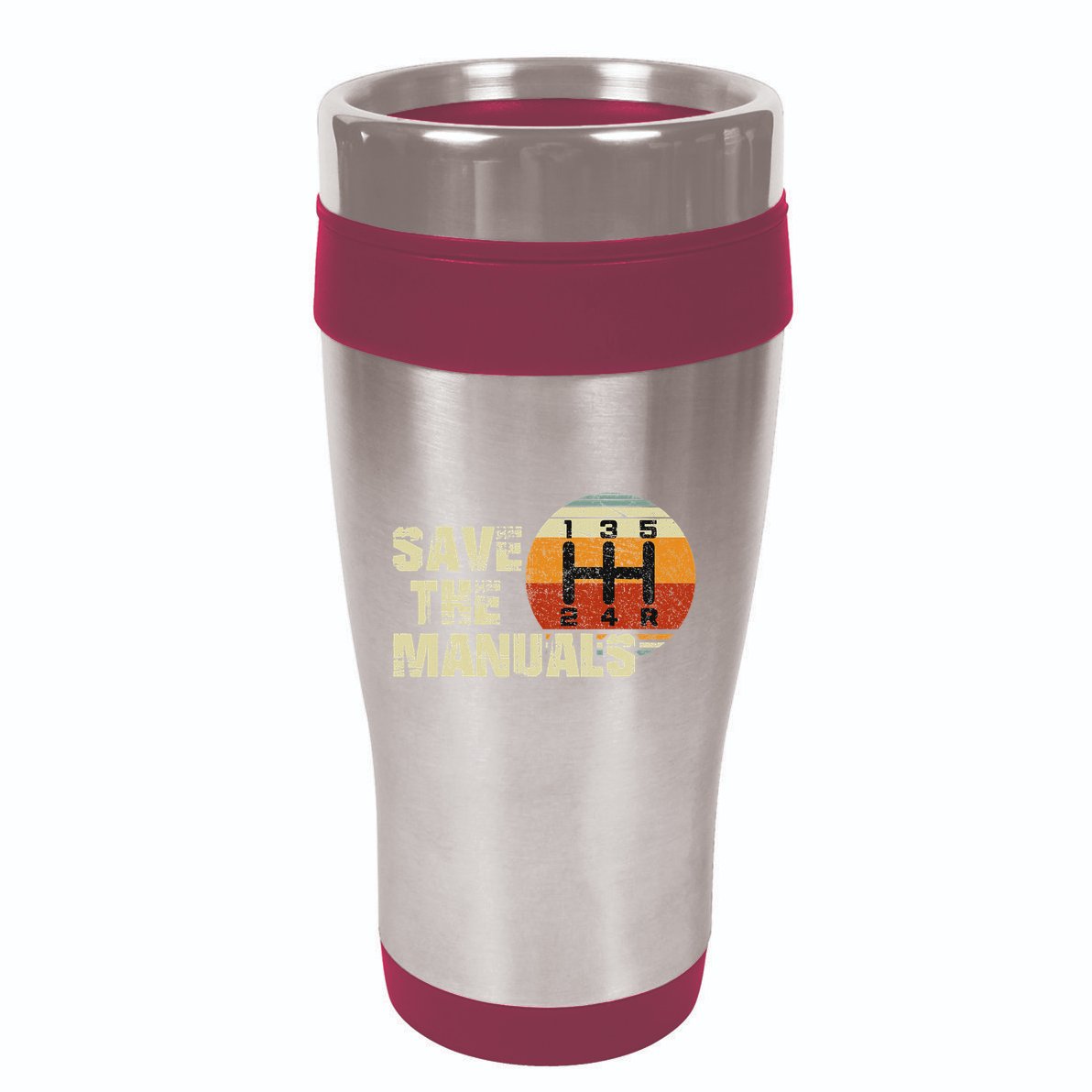 Vintage Save The Stick Manual Transmission 16oz Travel Tumbler