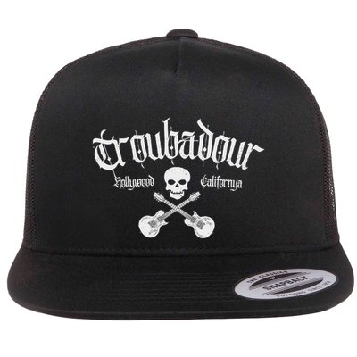 Vintage Skull Troubadour Guitar Rock Music Flatbill Hat