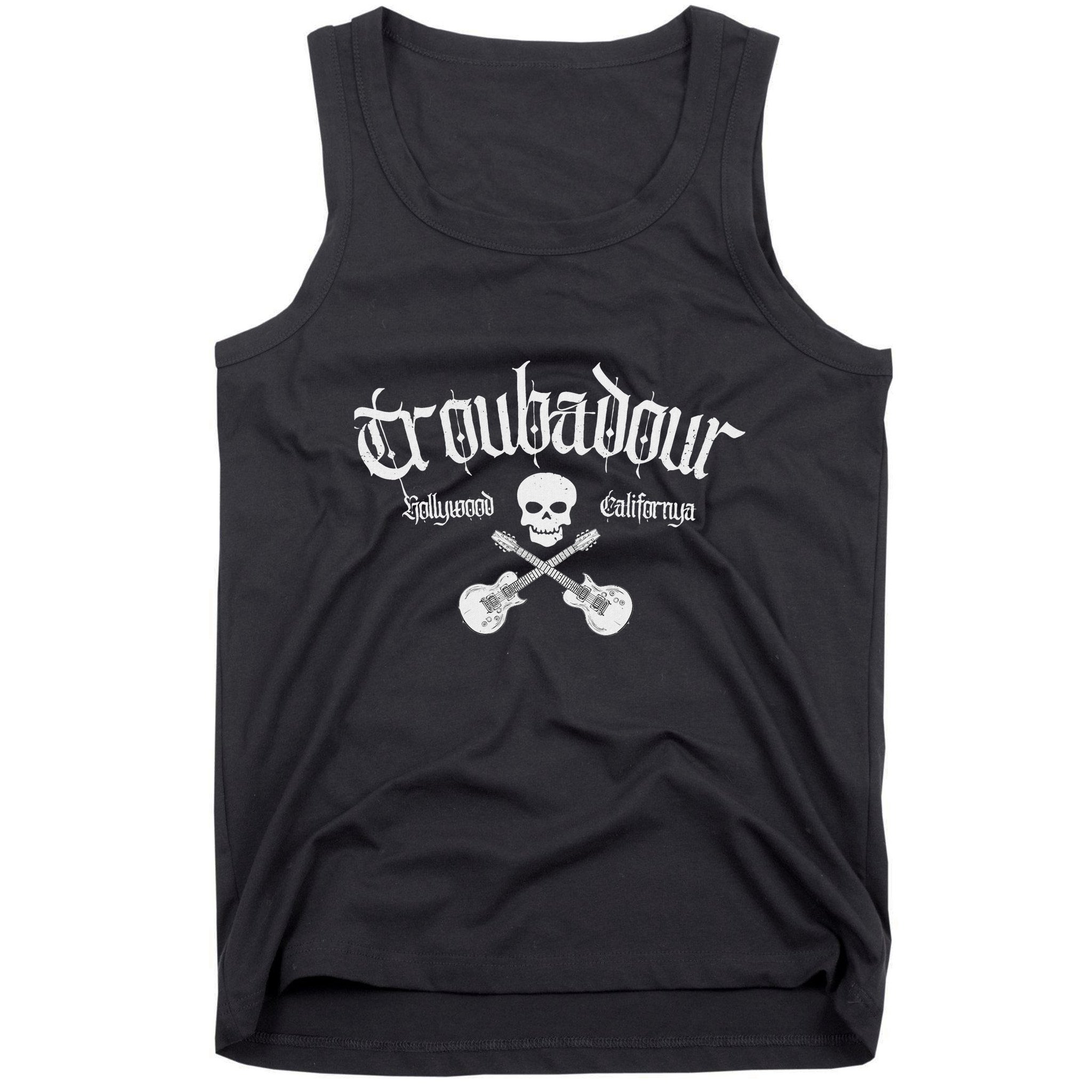 Vintage Skull Troubadour Guitar Rock Music Tank Top