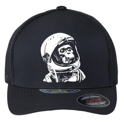 Vintage Space Travel Astronaut Monkey Flexfit Unipanel Trucker Cap