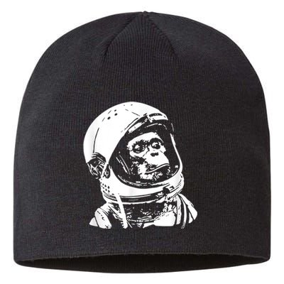 Vintage Space Travel Astronaut Monkey Sustainable Beanie