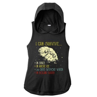 Vintage Science Tardigrade Gifts Microbiology Water Bear Ladies PosiCharge Tri-Blend Wicking Draft Hoodie Tank