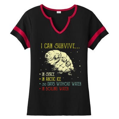 Vintage Science Tardigrade Gifts Microbiology Water Bear Ladies Halftime Notch Neck Tee