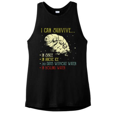 Vintage Science Tardigrade Gifts Microbiology Water Bear Ladies PosiCharge Tri-Blend Wicking Tank