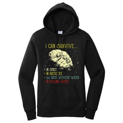 Vintage Science Tardigrade Gifts Microbiology Water Bear Women's Pullover Hoodie