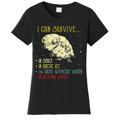 Vintage Science Tardigrade Gifts Microbiology Water Bear Women's T-Shirt